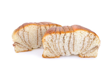 brown sugar bread on white background