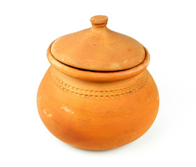 Water Clay pots and coconut shell ladle/Thai pottery for garden decoration