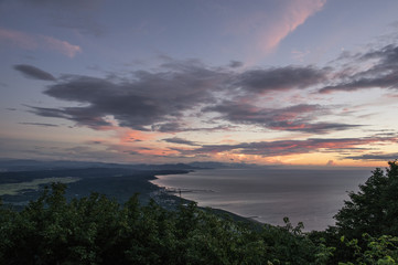 Sea side at sunset