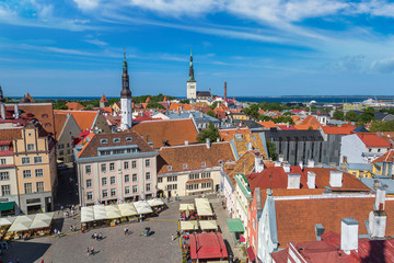 Naklejka na ściany i meble Aerial View of Tallinn