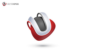 U Logo - Abstract Letter U 3D Logo © nospacestock
