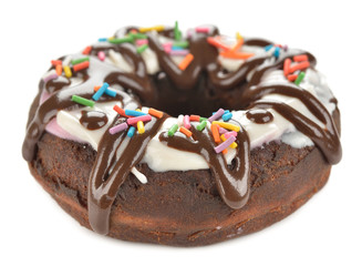 Chocolate donuts with icing
