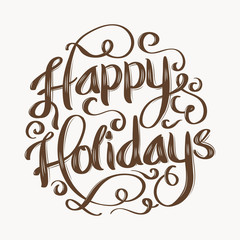 Happy holidays hand lettering design