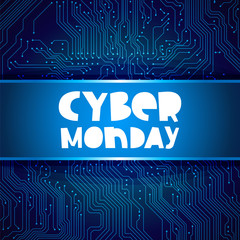 Cyber ​​Monday.Circuit electronic board background