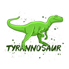 Tyrannosaur. Big green dinosaur.