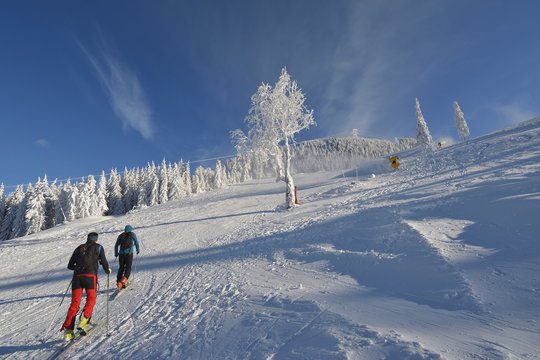 Ski touring in the mountains