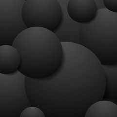 Abstract black circles tech background