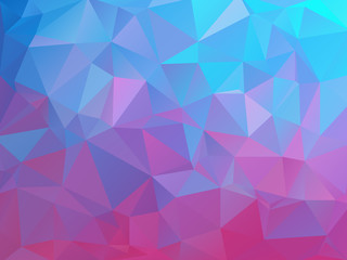 Fototapeta premium Abstract natural polygonal background. Smooth bright colors from turquoise blue to purple