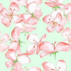 Delicate floral pattern. Seamless background with watercolor flowers 10