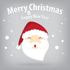 santa claus and snow theme, merry christmas and happy new year o