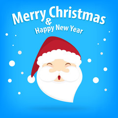 santa claus and snow theme, merry christmas and happy new year o