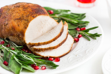 roasted  turkey breast with spicy herbs