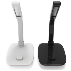 Led Sensor Desk Lamps. 3D render isolated on white background. Template for Object Presentation.