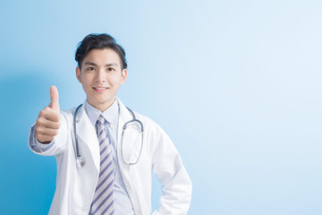 Male doctor show thumb up