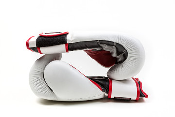 Pair of boxing gloves isolated on white background