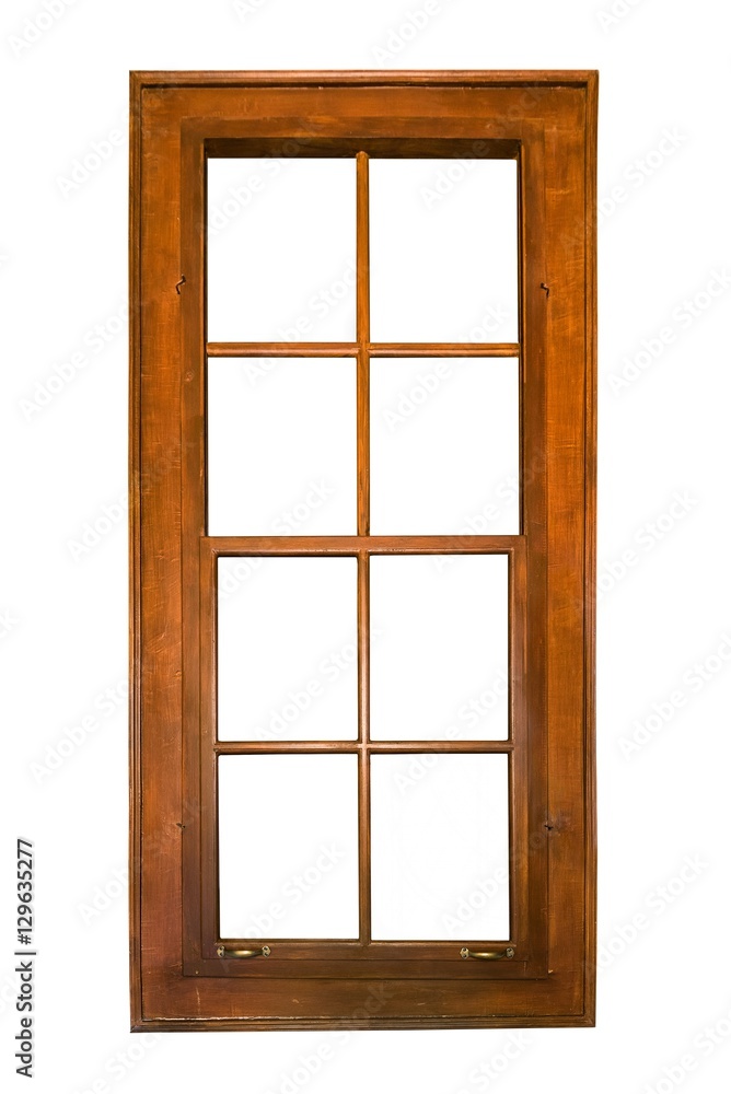 Wall mural A single-hung sash window isolated on white background