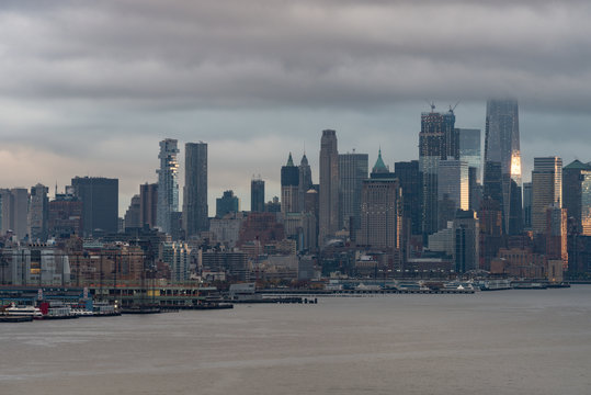 New York cityscape at cloudy day 