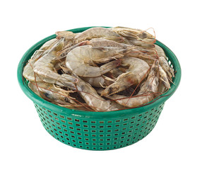 Basket of raw shrimps