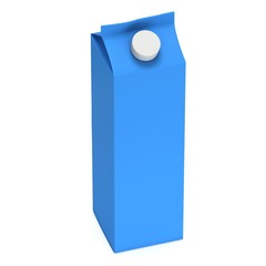 Milk or juice box with lid. Retail package mockup. 3d render illustration isolated on white.