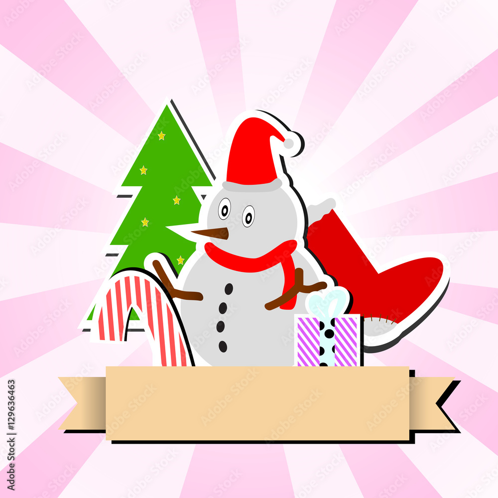 Poster vector : christmas background with empty label