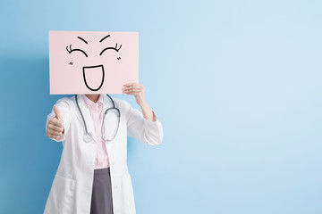 woman doctor take smile billboard