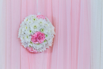 Flowers decorate a sphere The background and wallpaper