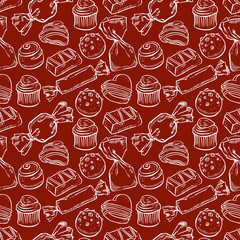 seamless sketch chocolate candies