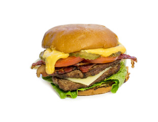 Isolated Double Bacon Cheeseburger