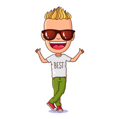 Cool kid wearing sunglasses