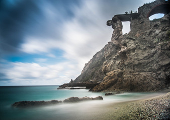 Giant sculpture in monterosso village
