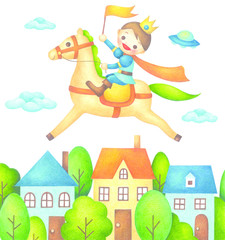 Obraz na płótnie Canvas Little Prince riding horse