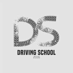 Automobile driving school vector logo, sign, emblem