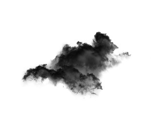 Black clouds ,smoke over white