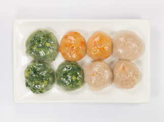 Steamed Dumpling stuffed with Garlic Chives and Taro and bamboo