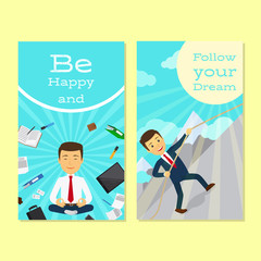 Motivation flyer design for office man. Vector illustration