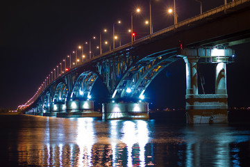 Night bridge with illumination 