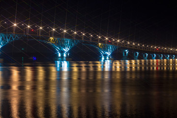 Night bridge with illumination 