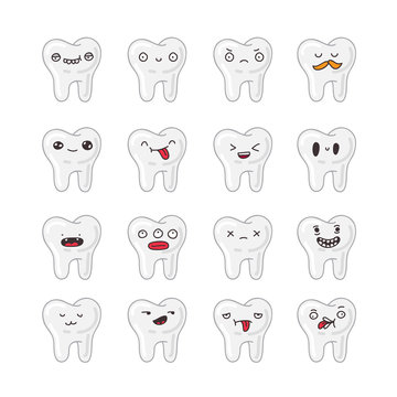 Set of cute teeth.