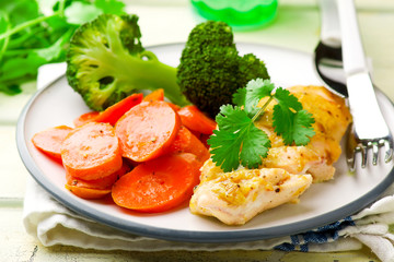 Baked chicken breast with Vegetables