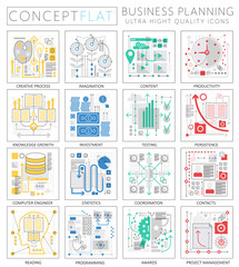 Infographics mini concept Project business finance planning icons for web. Premium quality design web graphics icons elements. Project business finance planning concepts.