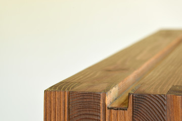 Wooden edge for decorative and building. on white colored background.