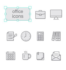 Thin line icons set, Office