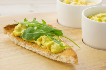 Toast with curried chicken salad