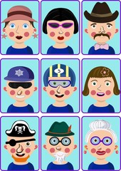 Different cartoon people avatars