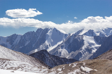 Fototapeta na wymiar Panorama ridge of Tien Shan, Asia, Kyrgyzstan
