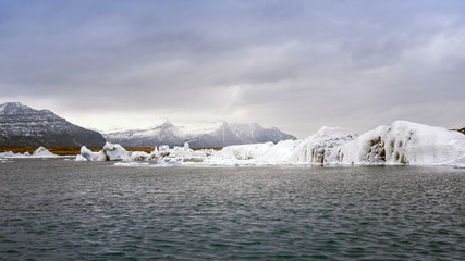 Icebergs at glacier lagoon 