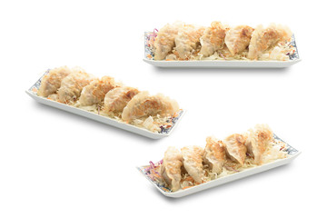 Gyoza, Fried Dumpling, isolated on white with clipping path.