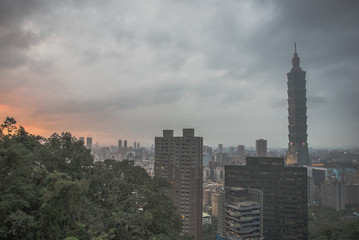 Taipei, Taiwan beautiful city skyline before sunset..