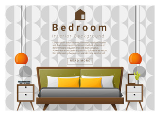 Modern bedroom background Interior design , vector , illustration