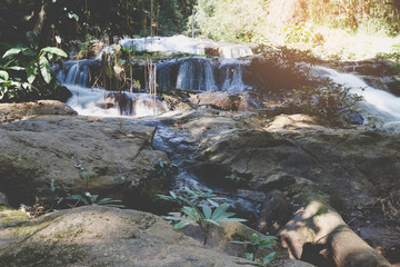 waterfall and creek in park